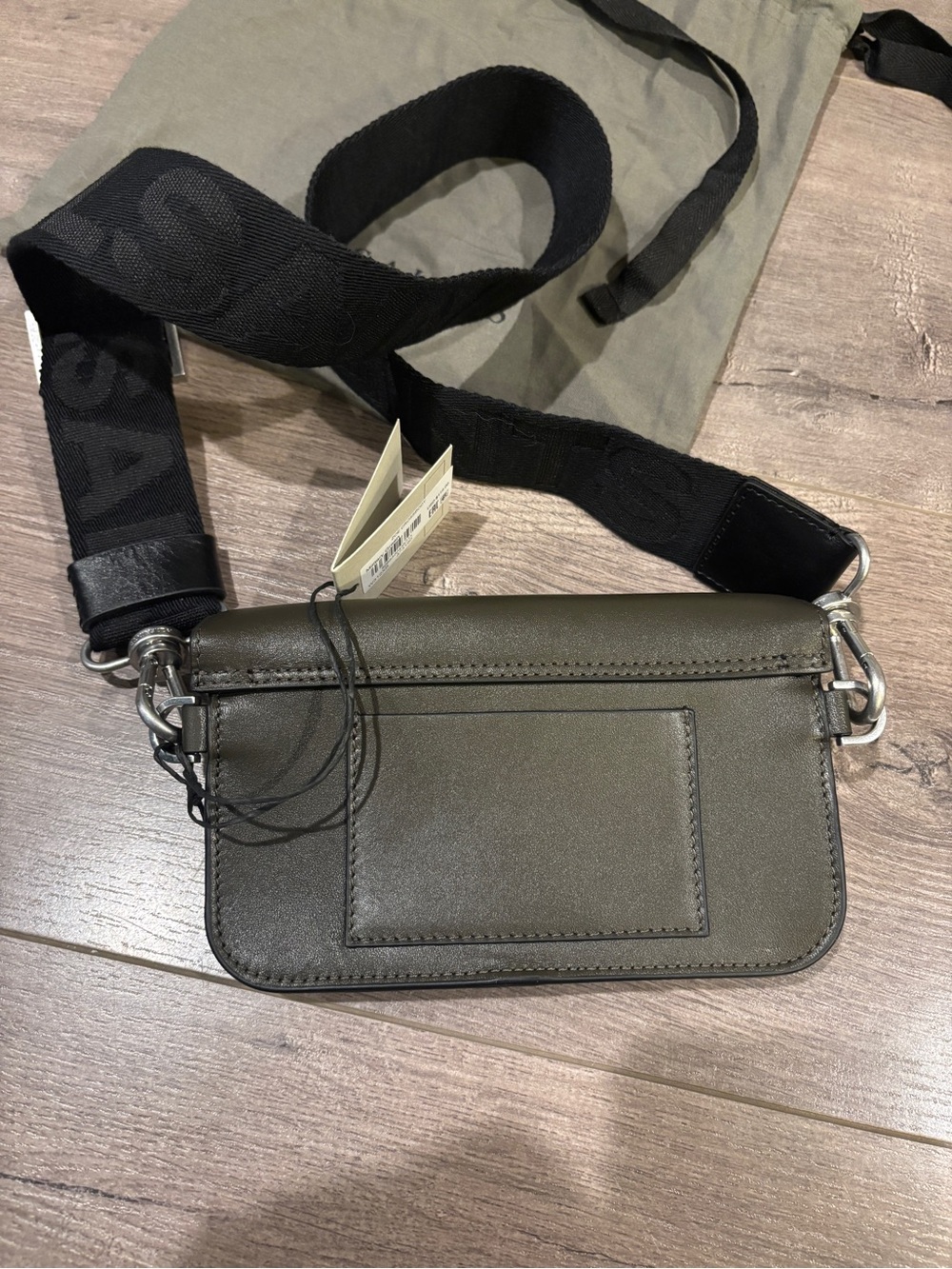 AllSaints Zoe Leather Crossbody In Military Green - Picture 4 of 4